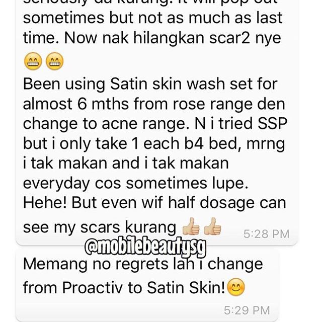 SatinSkinzGreenTea + SatinSkinzGluta help prevent future breakouts!